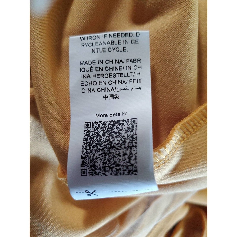 Shein Women's Gold Buttons Sheer Hem Accent A-Line Knee Length Sundress 1XL - Picture 10 of 11
